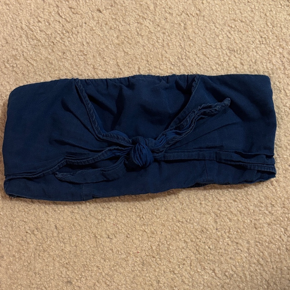 Navy Blue Knotted Tube Top